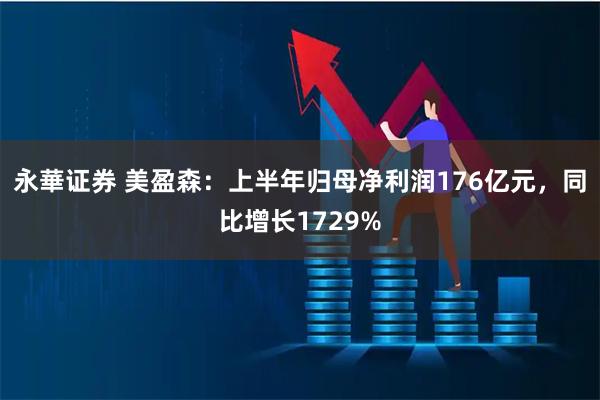 永華证券 美盈森：上半年归母净利润176亿元，同比增长1729%